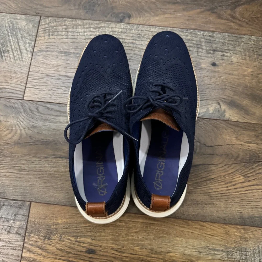 Cole Haan OriginalGrand Stitchlite Wingtip Oxford Shoes Navy Blue C27960 Mens 7M